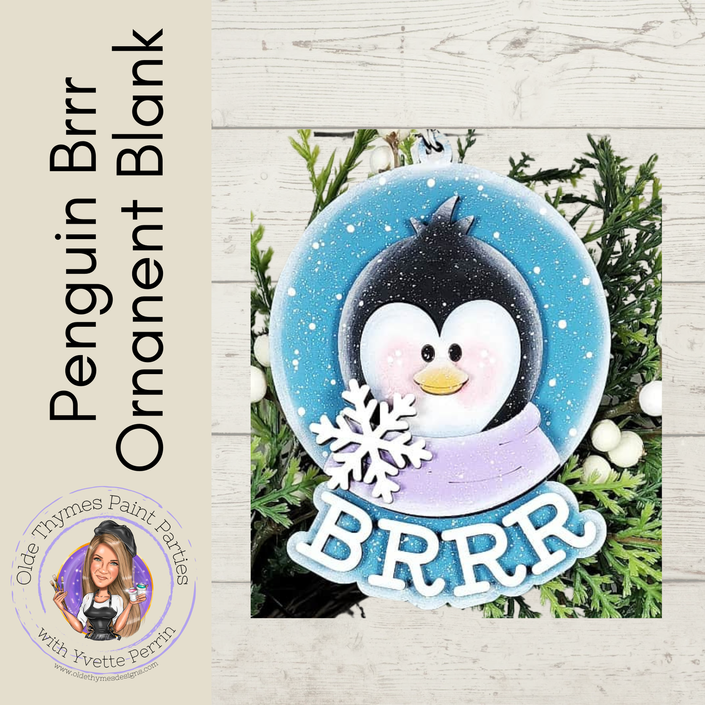 Penguin Brrr Ornament Blank