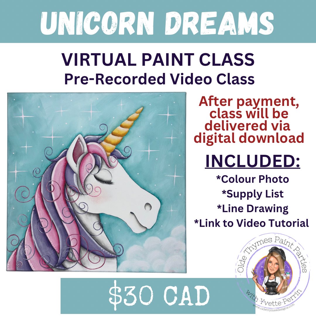 Unicorn Dreams Virtual Paint Class