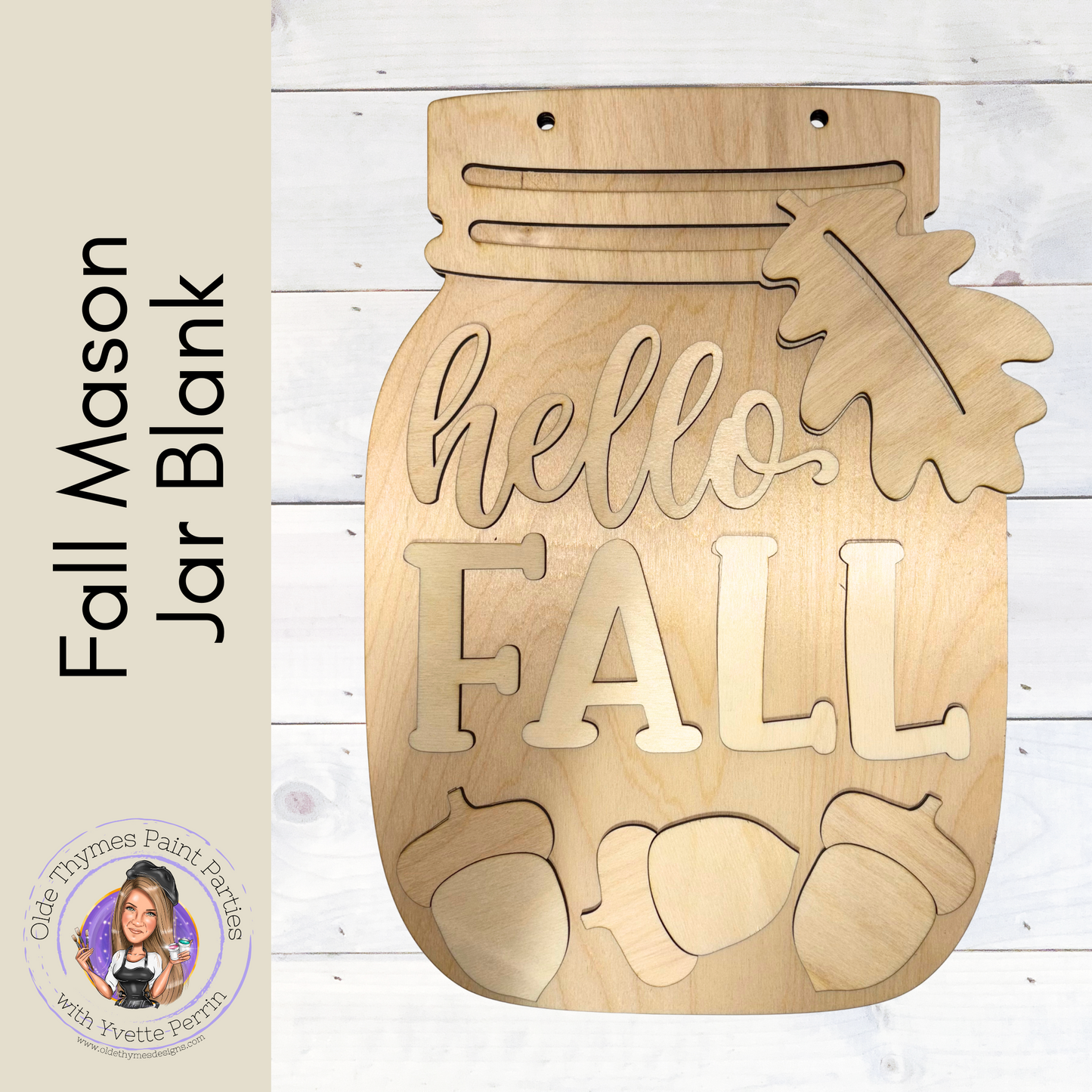 Fall Mason Jar Blank