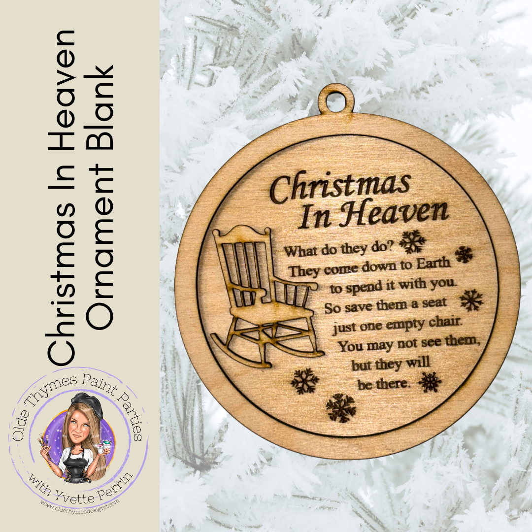 Christmas In Heaven Ornament Blank