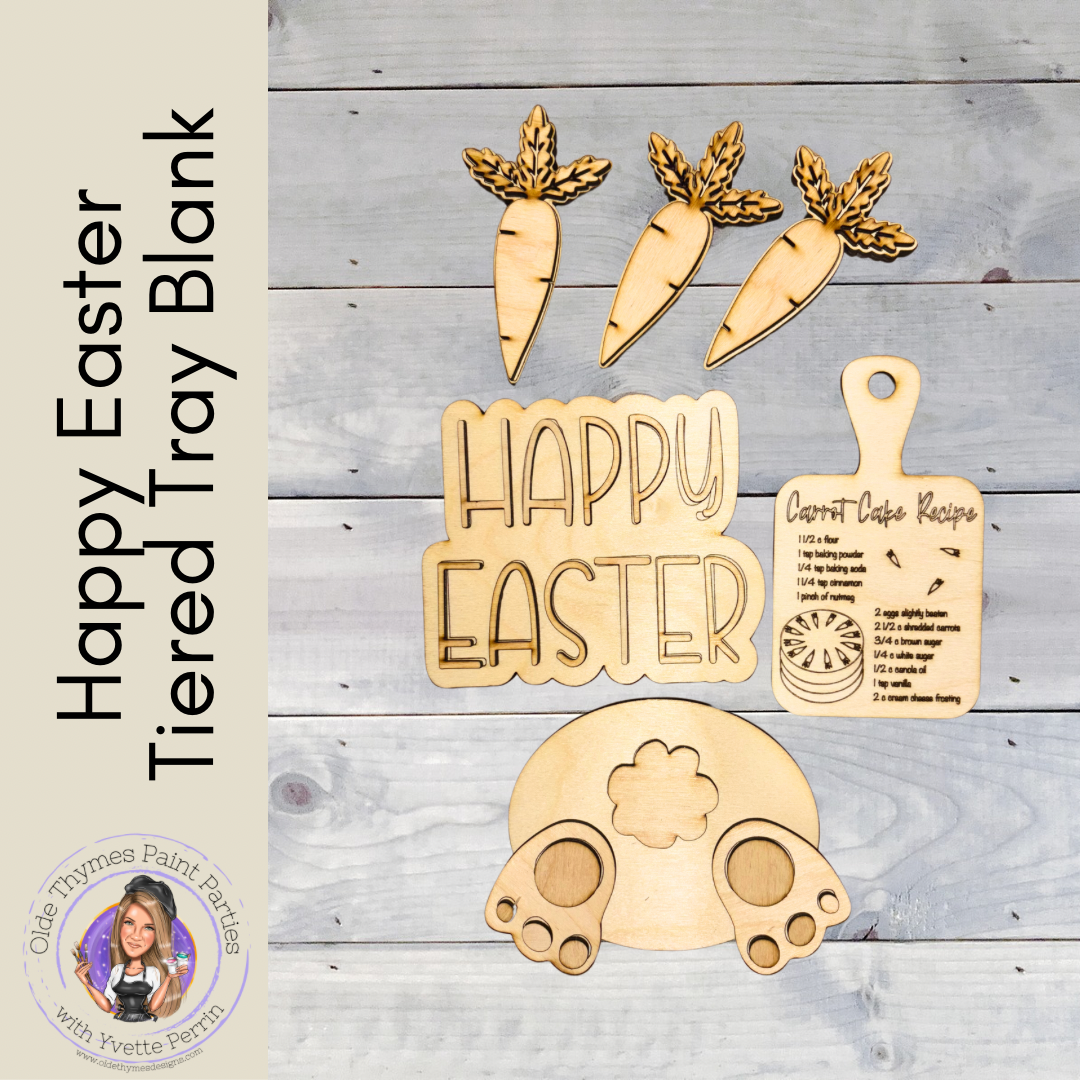 Happy Easter Tier Tray Set Blank