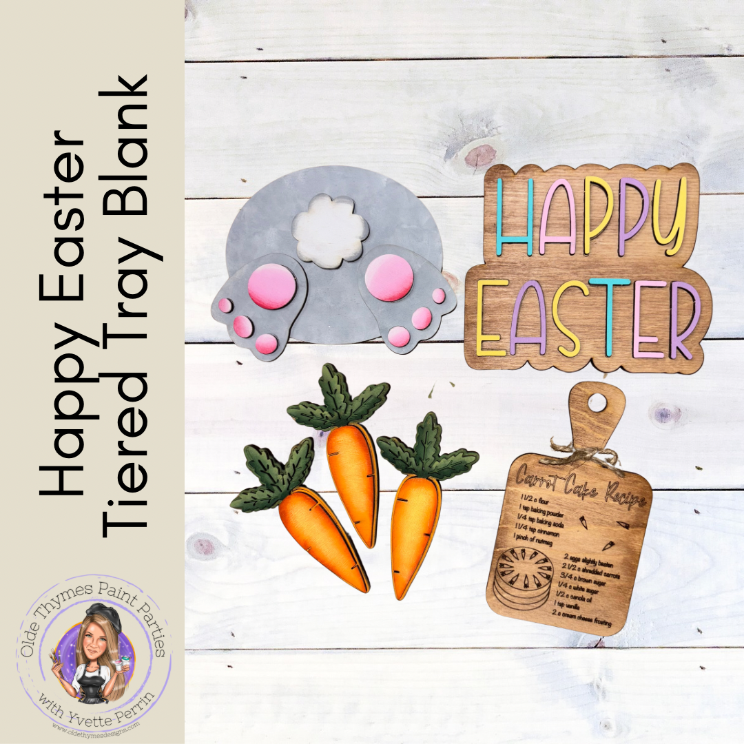 Happy Easter Tier Tray Set Blank