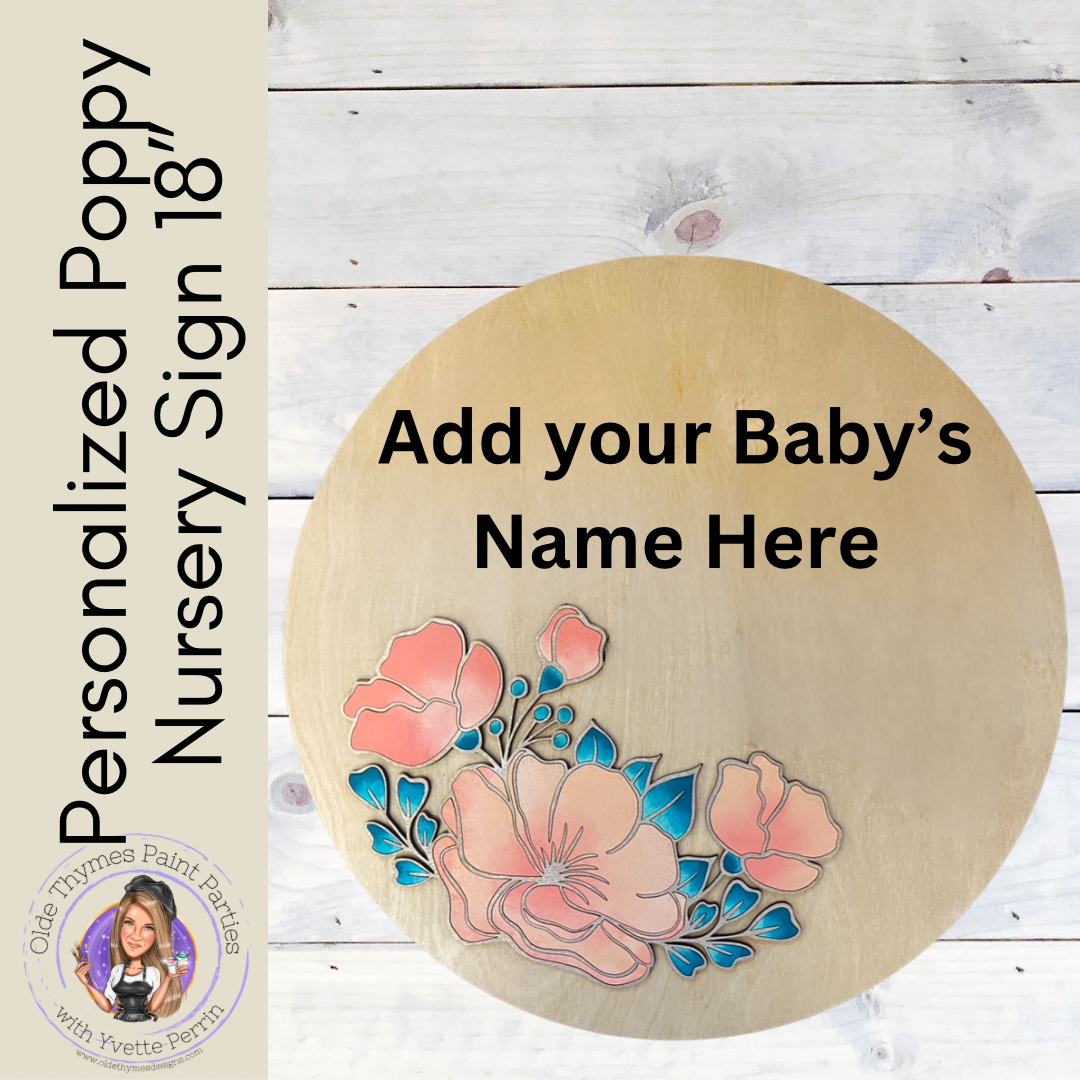Personalized Poppy Nursery Sign