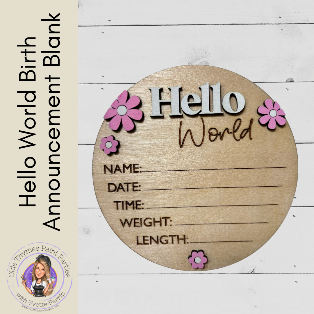 Hello World Birth Announcement Blank
