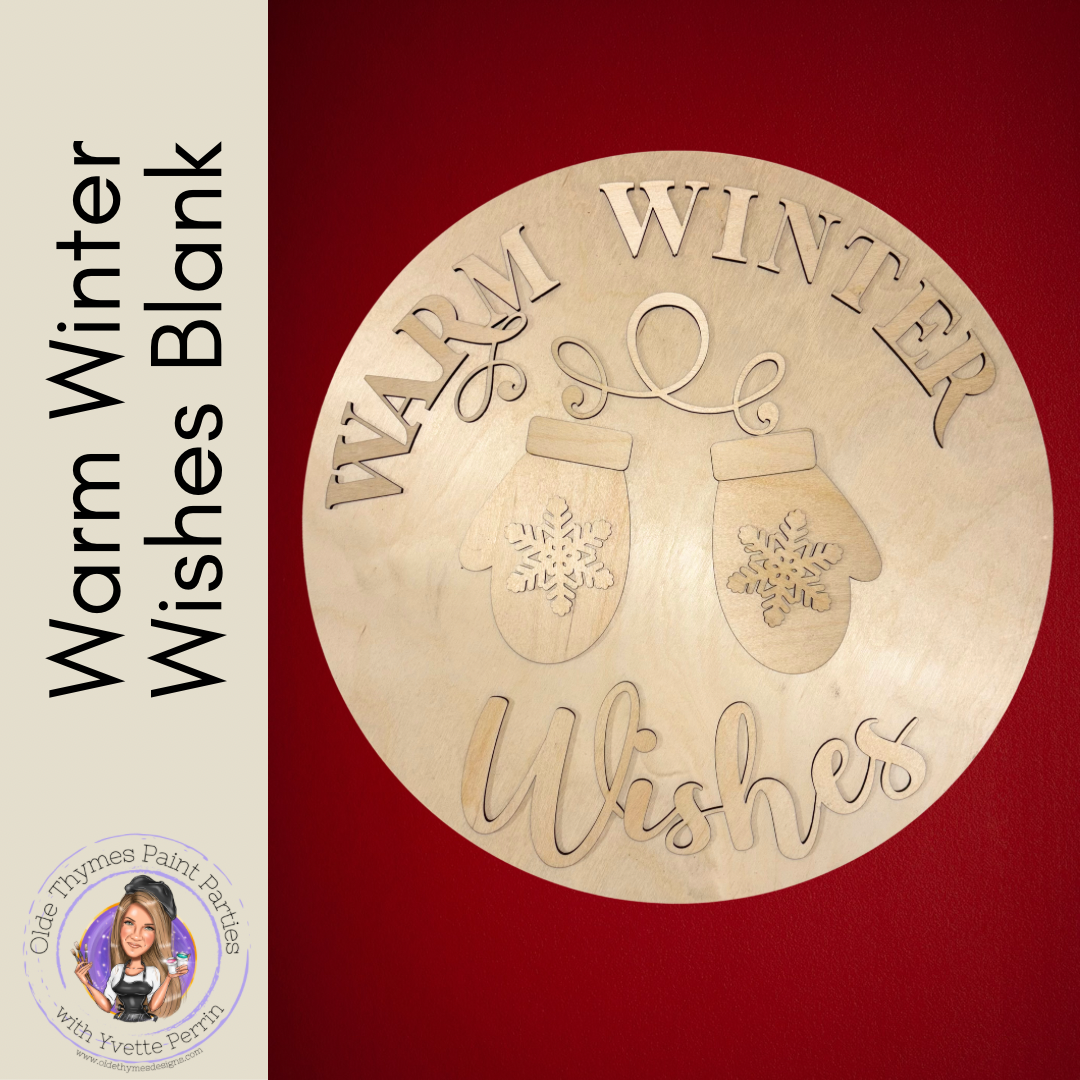 Warm Winter Wishes Door Hanger Blank