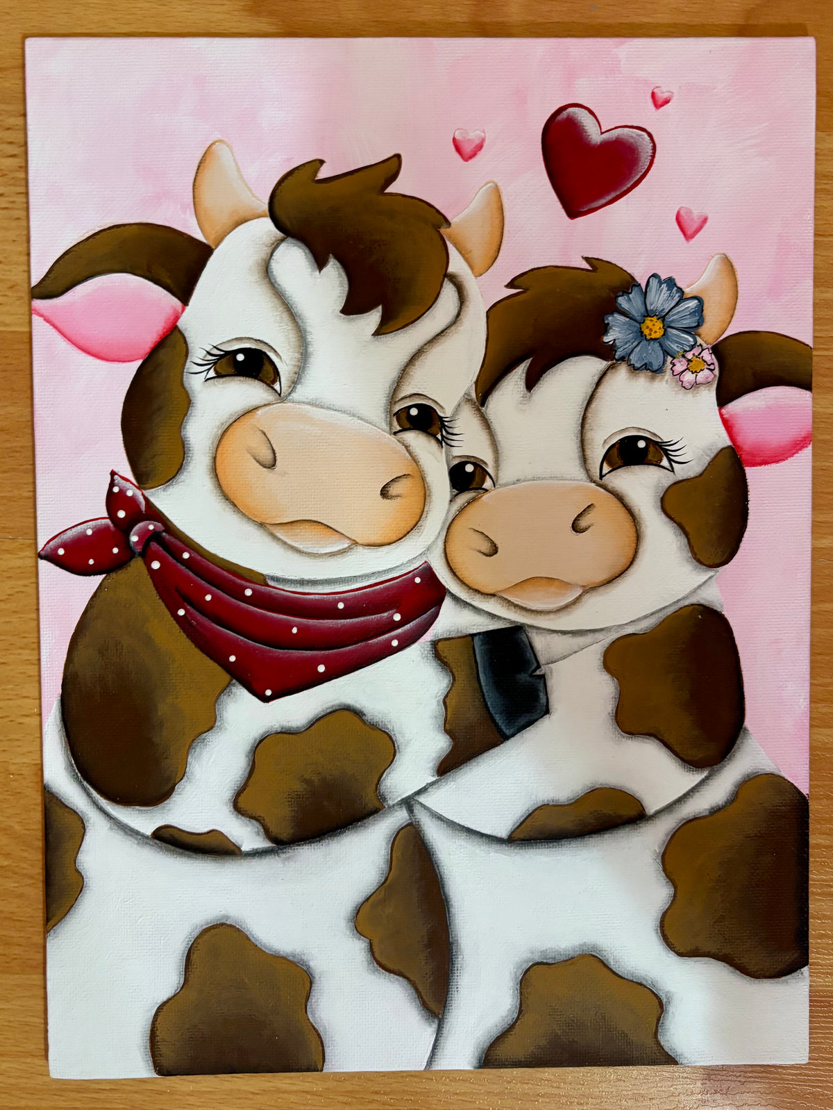 S-Valentine Cows Painting