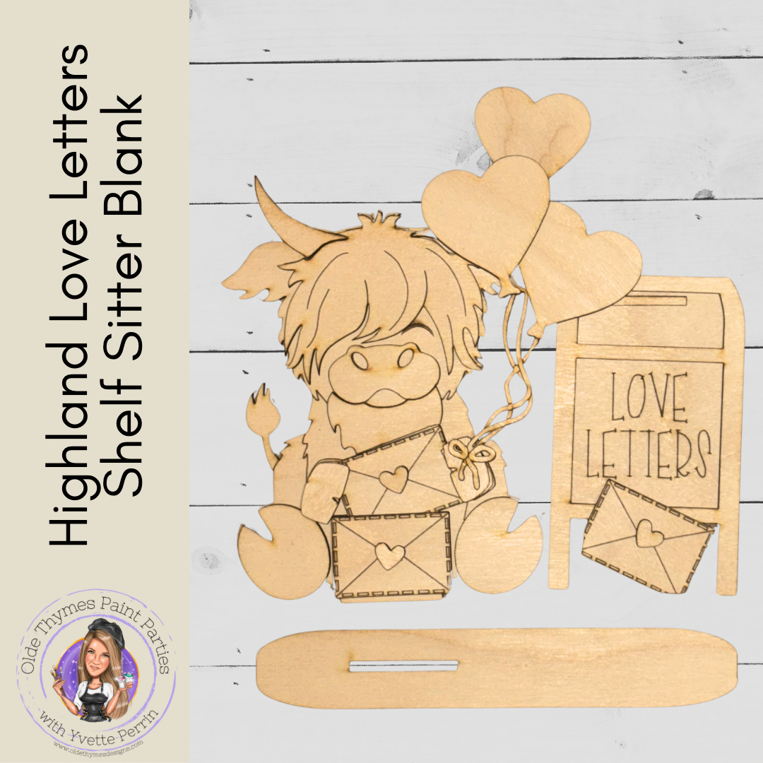 Highland Love Letters Shelf Sitter Blank