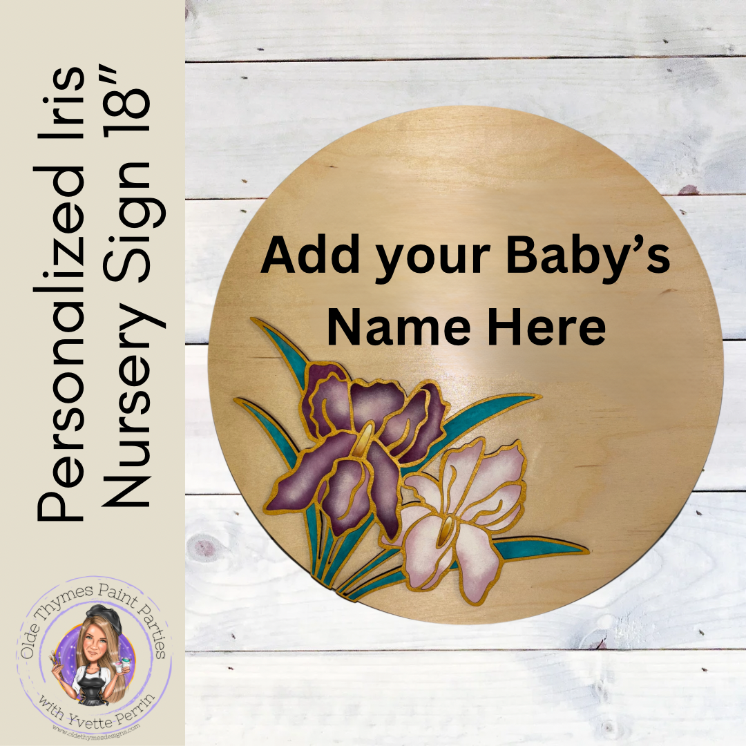 Personalized Iris Nursery Sign