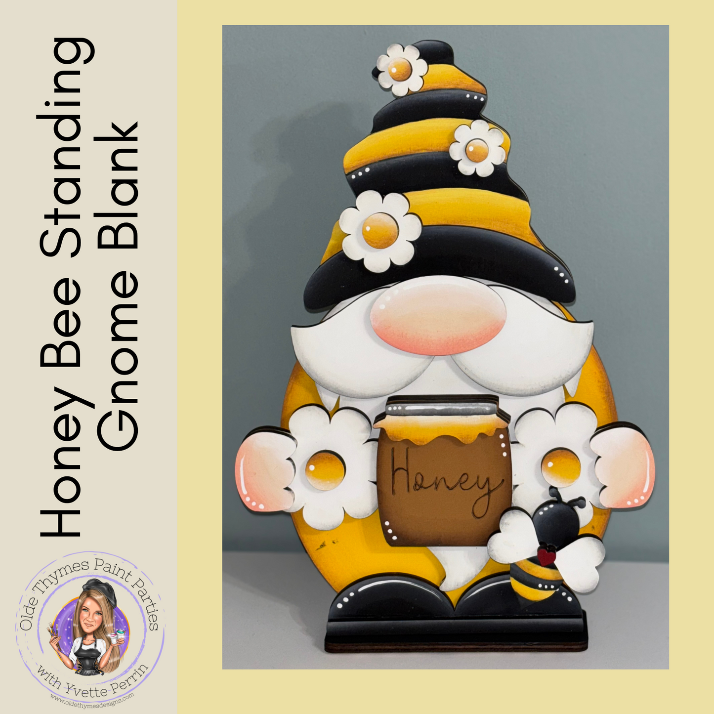 Standing Honey Bee Gnome Blank