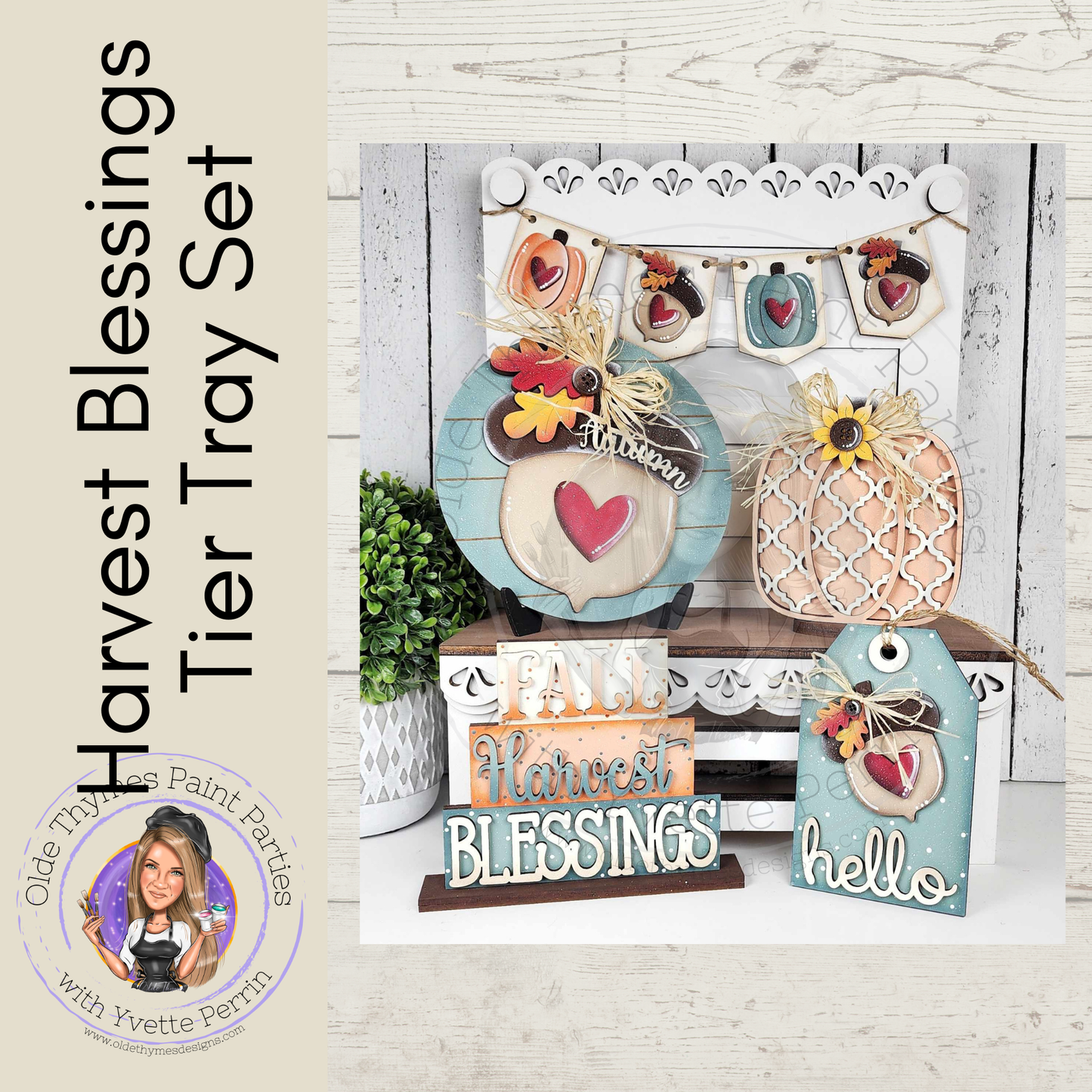Harvest Blessings Tier Tray Set Blank