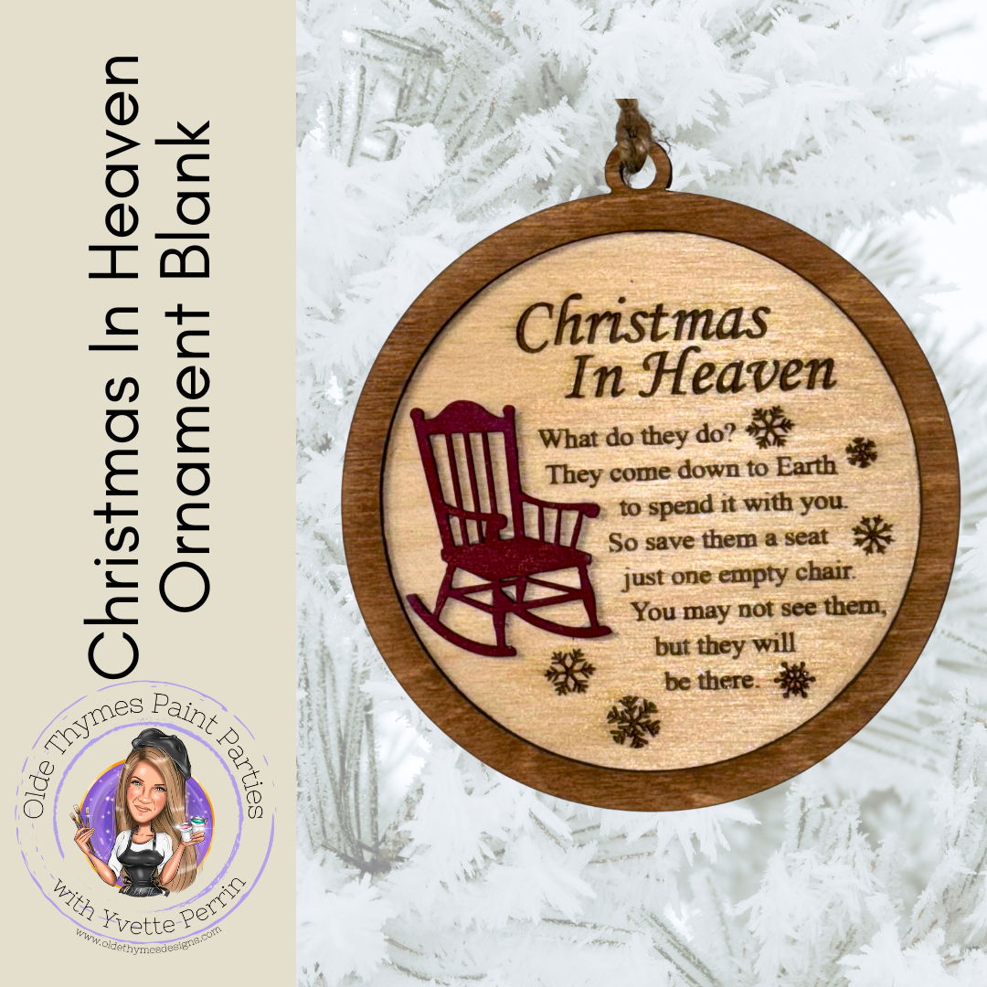 Christmas In Heaven Ornament Blank