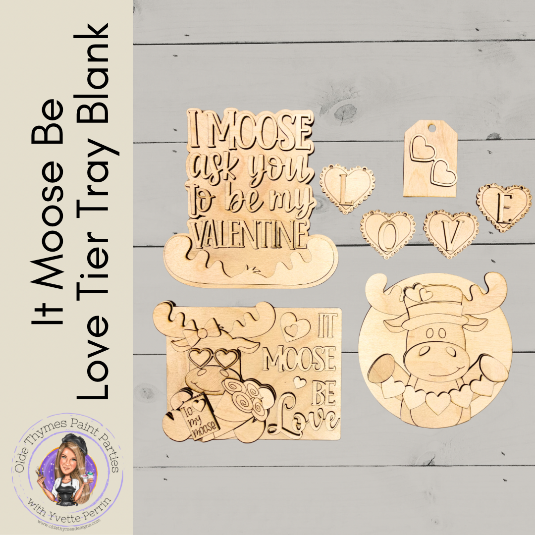 It Moose Be Love Tier Tray Set Blank