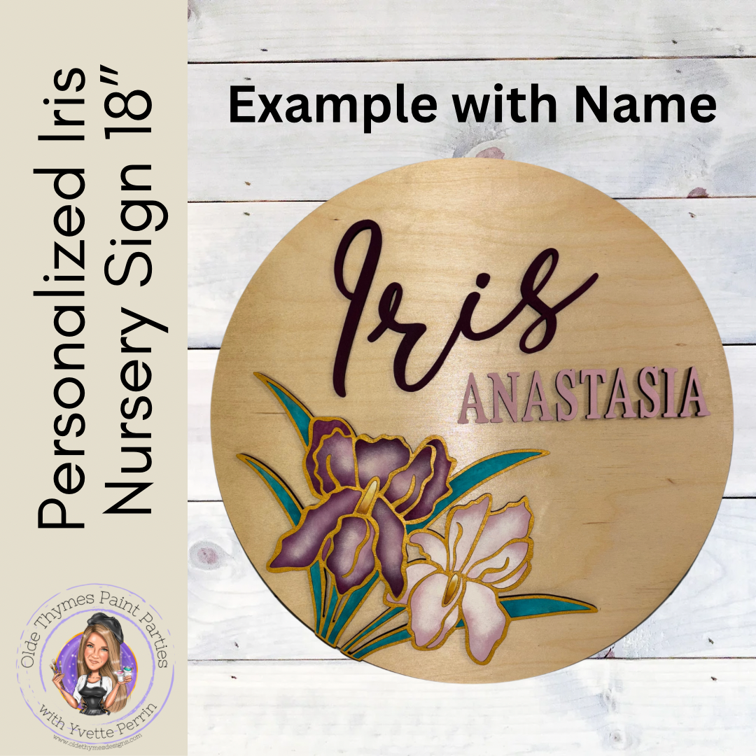 Personalized Iris Nursery Sign