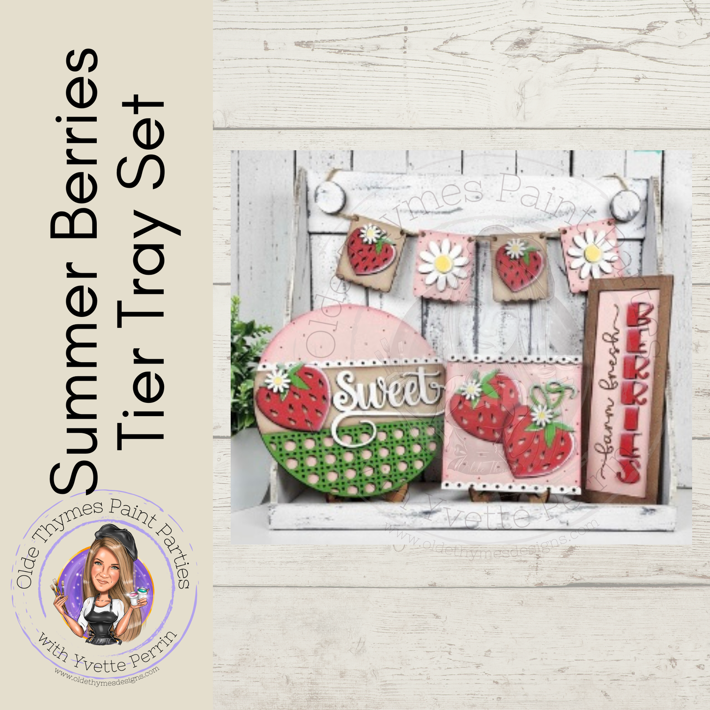 Summer Berries Tier Tray Set Blank