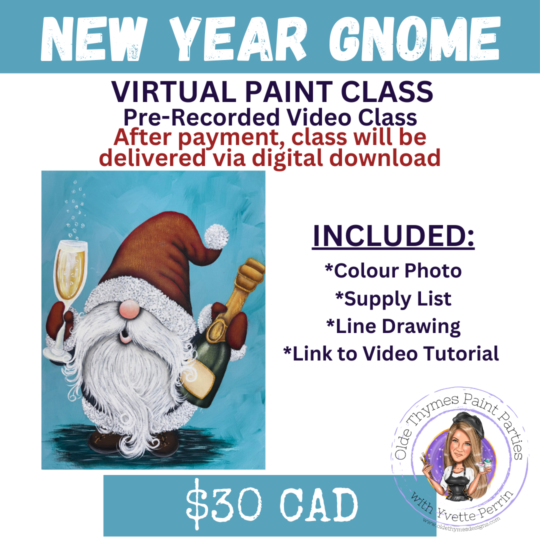 New Year Gnome Virtual Paint Class