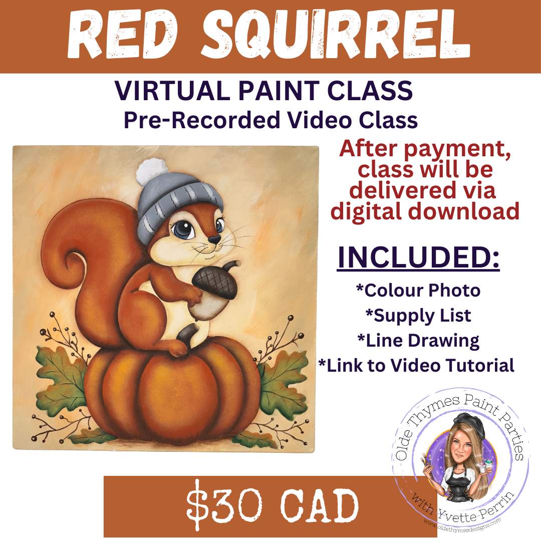 Red Squirrel Virtual Paint Class