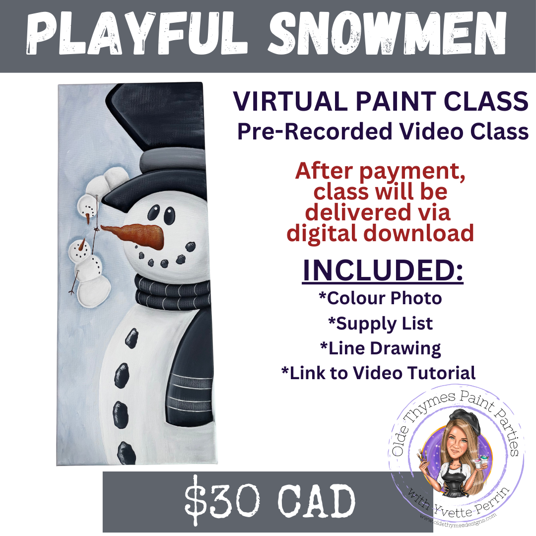 Playful Snowmen Virtual Paint Class