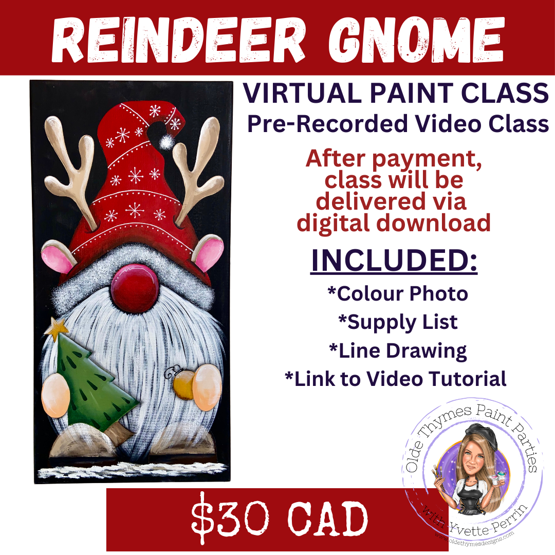 Reindeer Gnome Virtual Paint Class
