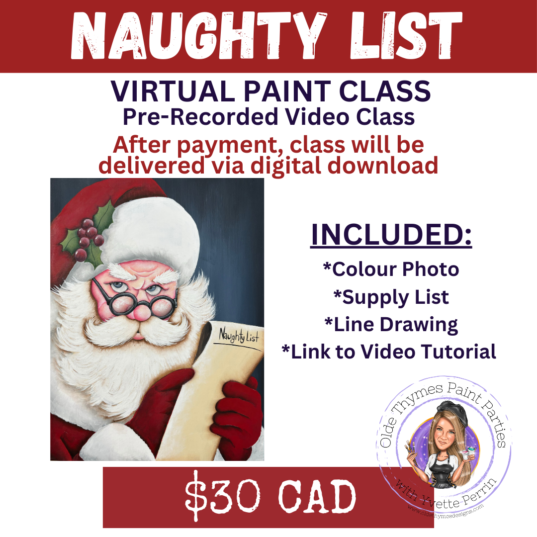 Naughty List Virtual Paint Class