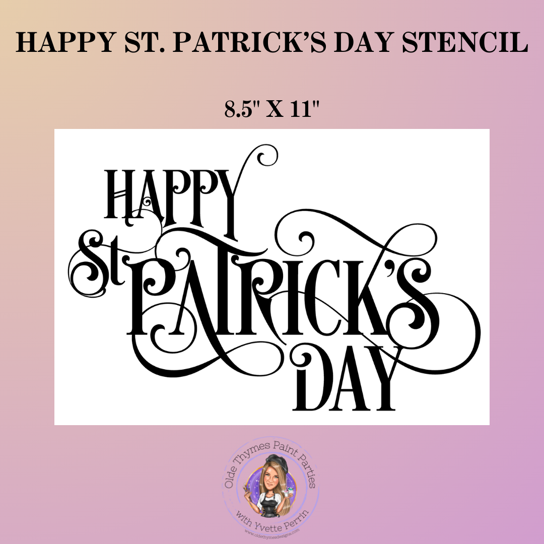 Happy St Patrick's Day Stencil