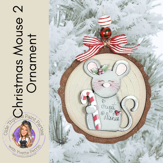 Christmas Mouse 2 Ornament Blank
