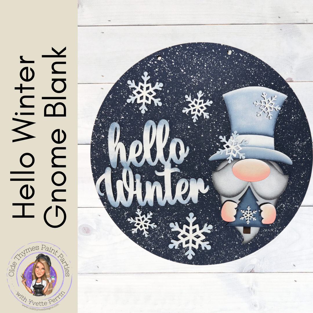 Hello Winter Gnome Blank