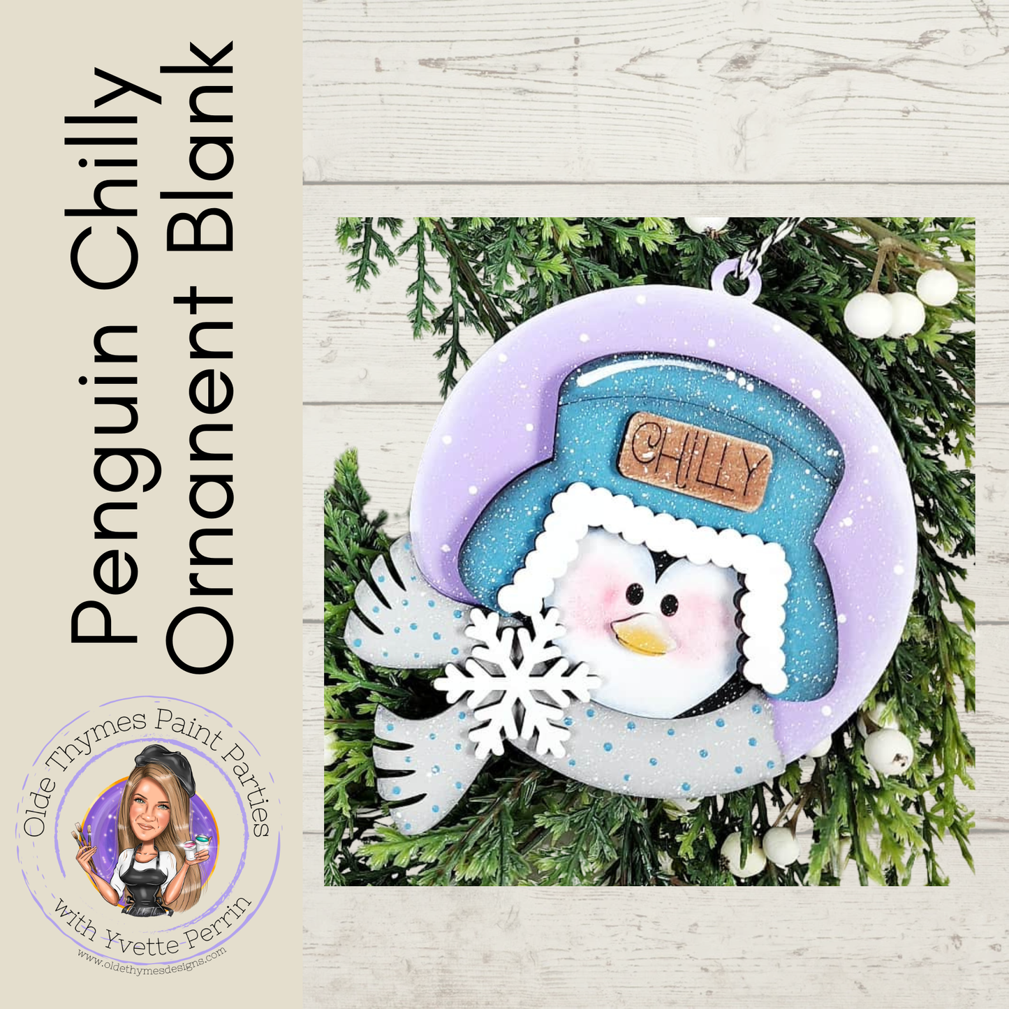 Penguin Chilly Ornament Blank