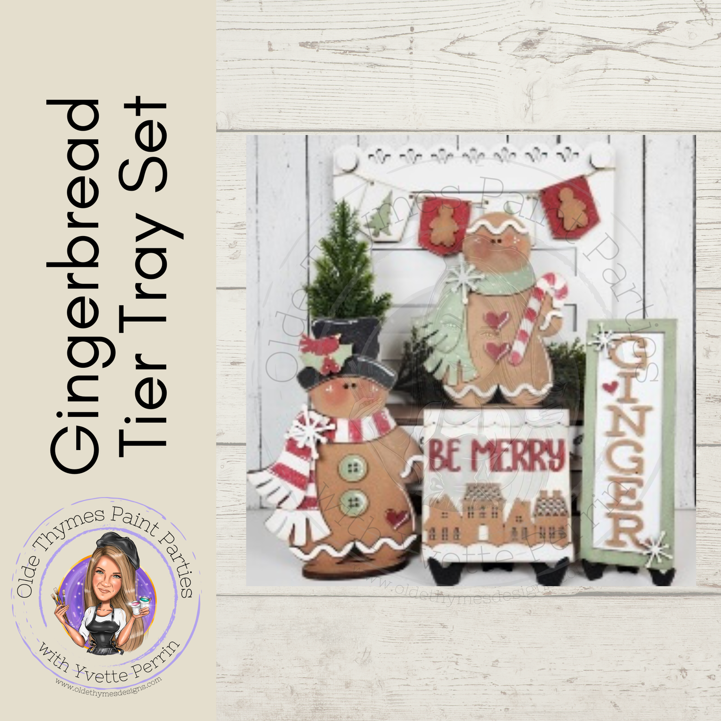 Gingerbread Tier Tray Set Blank