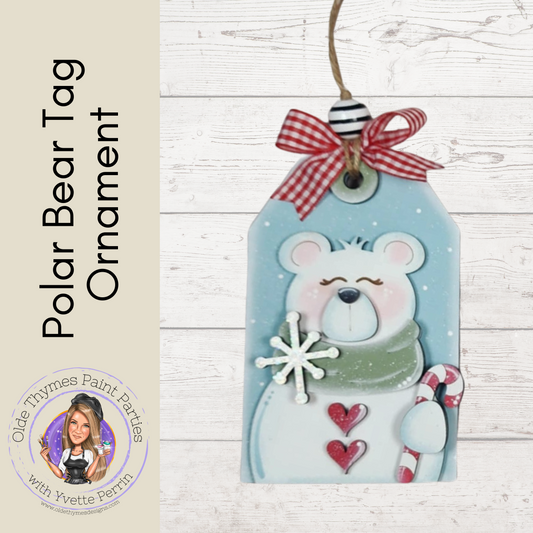Polar Bear Tag Ornament Blank