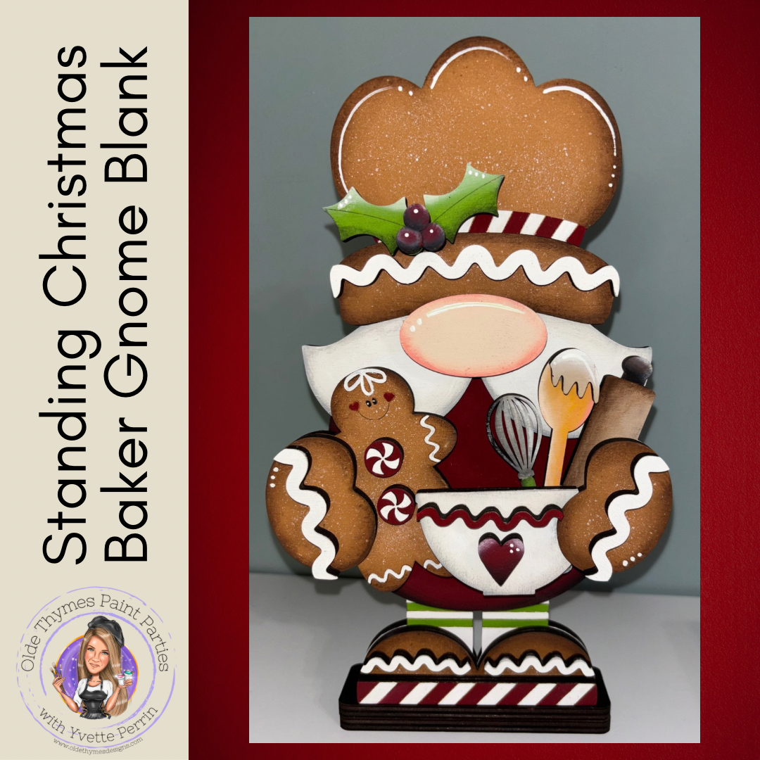 Standing Christmas Baker Gnome Blank