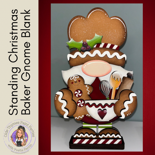 Standing Christmas Baker Gnome Blank