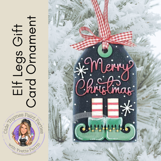 Elf Legs Gift Card Ornament Blank
