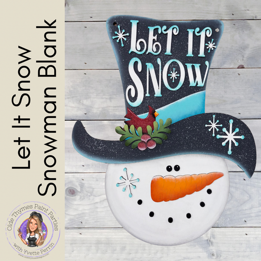 Let It Snow Snowman Head Hanger Blank