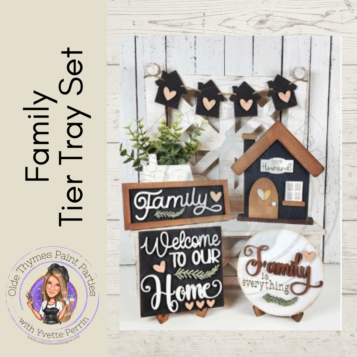 Family Tier Tray Set Blank