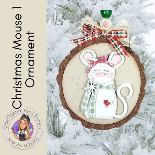Christmas Mouse 1 Ornament Blank