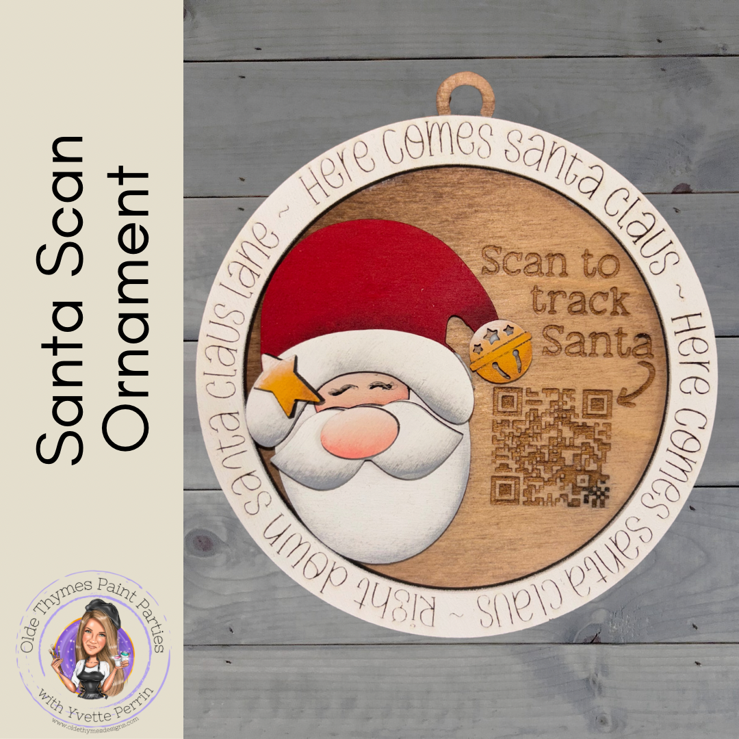 Santa Scan Ornament (Painted)