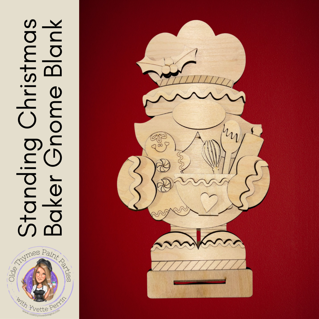 Standing Christmas Baker Gnome Blank