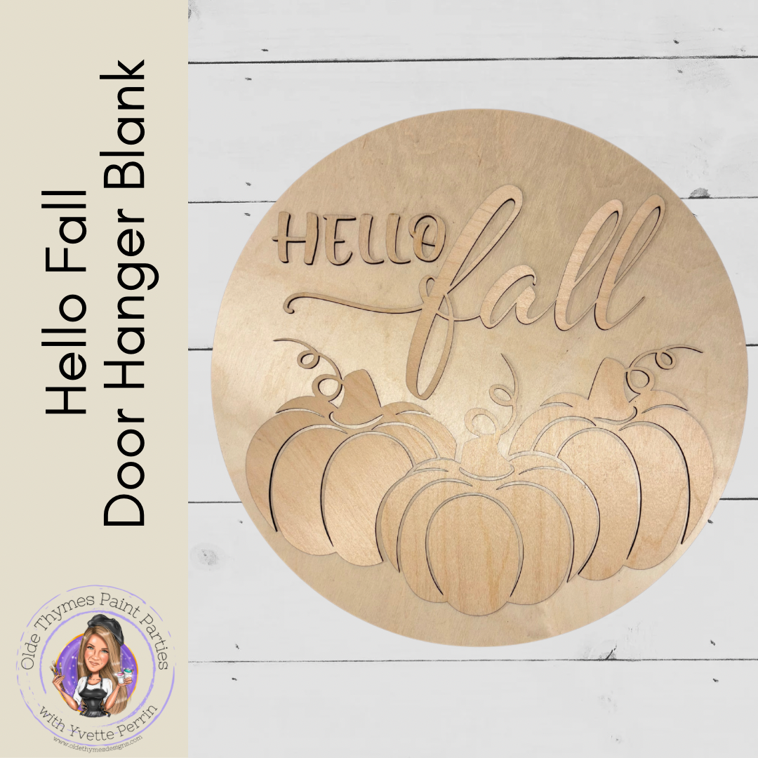 Hello Fall Door Hanger Blank