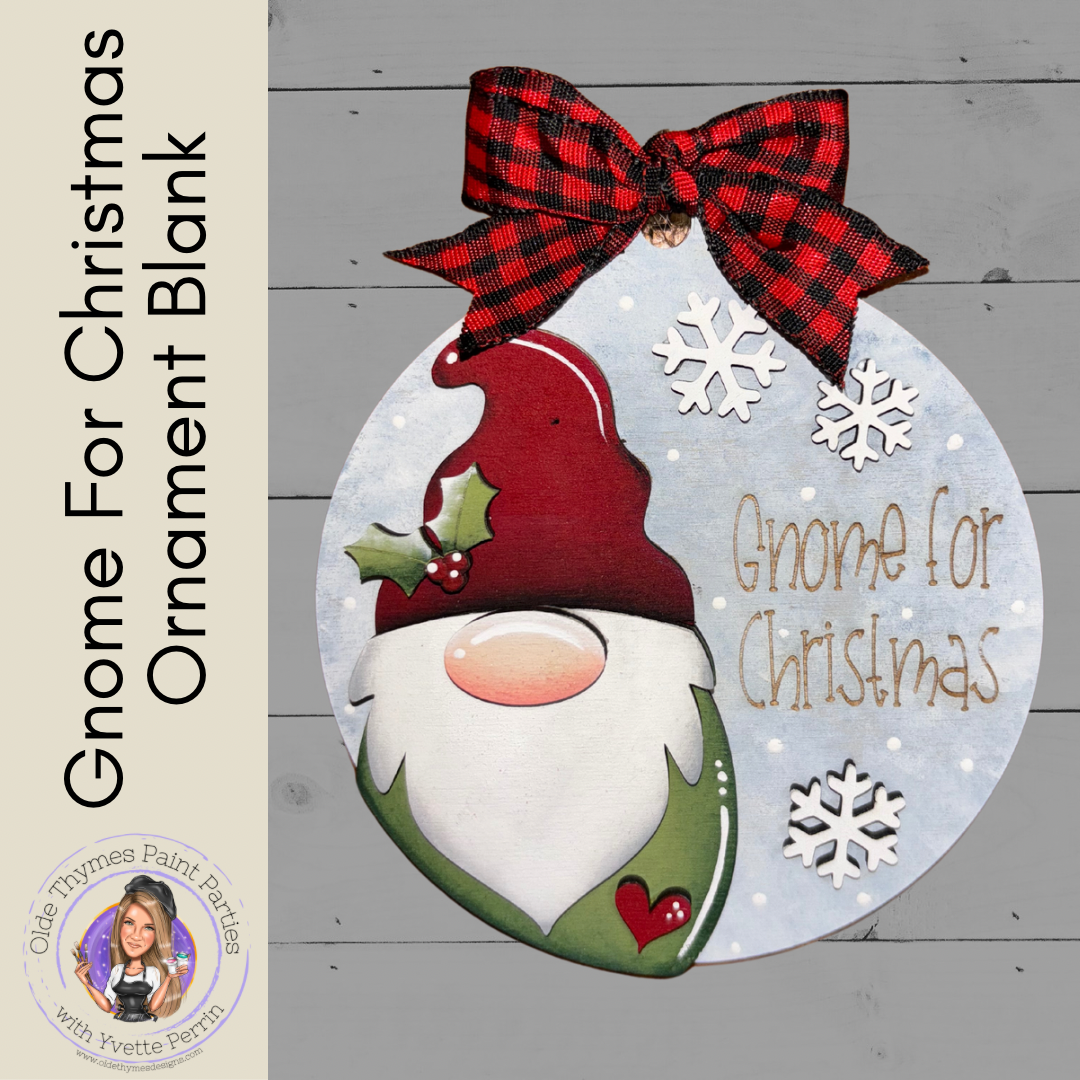 Gnome For Christmas Ornament Blank