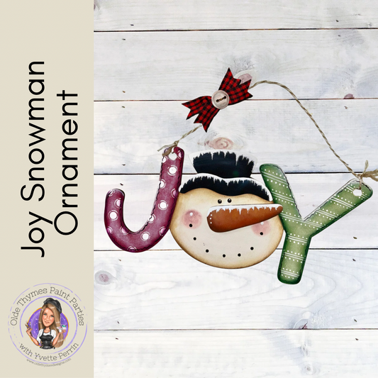 Joy Snowman Ornament (Painted)