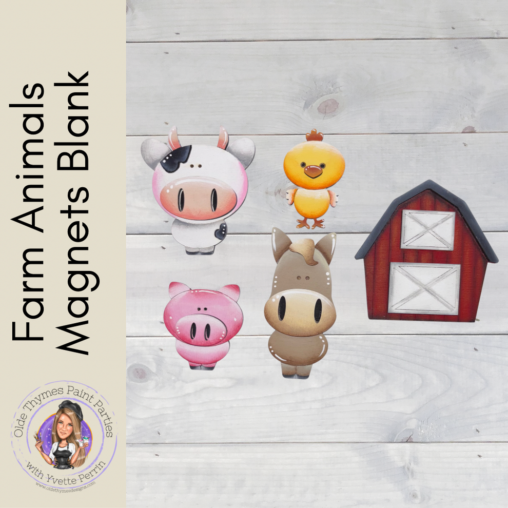 Farm Animals Magnets Blank – OldeThymesPaintParties