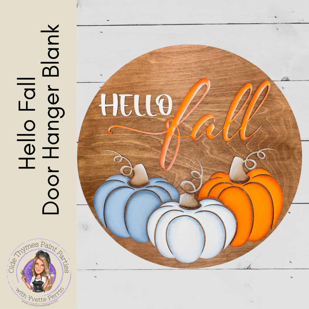 Hello Fall Door Hanger Blank