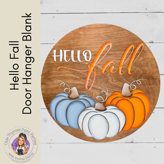 Hello Fall Door Hanger Blank