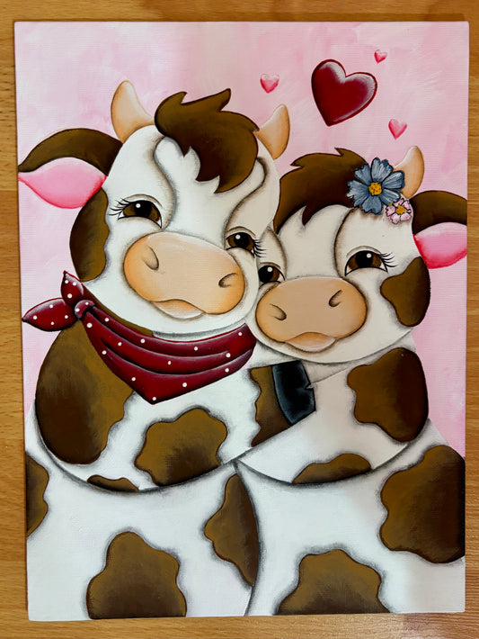 S-Valentine Cows Painting