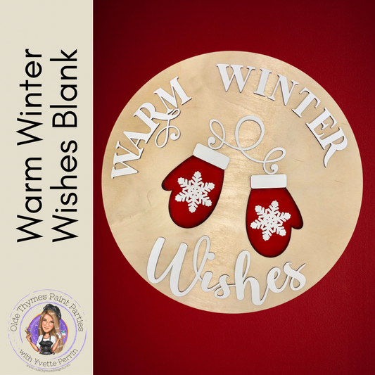 Warm Winter Wishes Door Hanger Blank