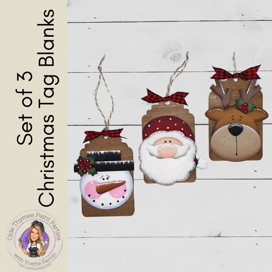 Set of 3 Christmas Tag Blanks