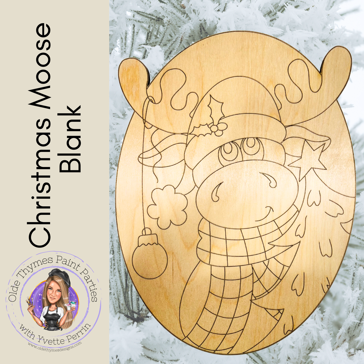 Christmas Moose Blank