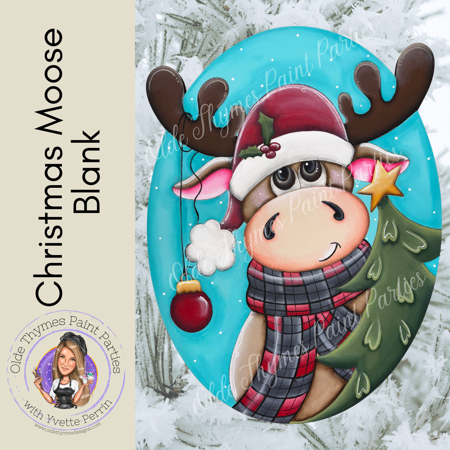 Christmas Moose Blank