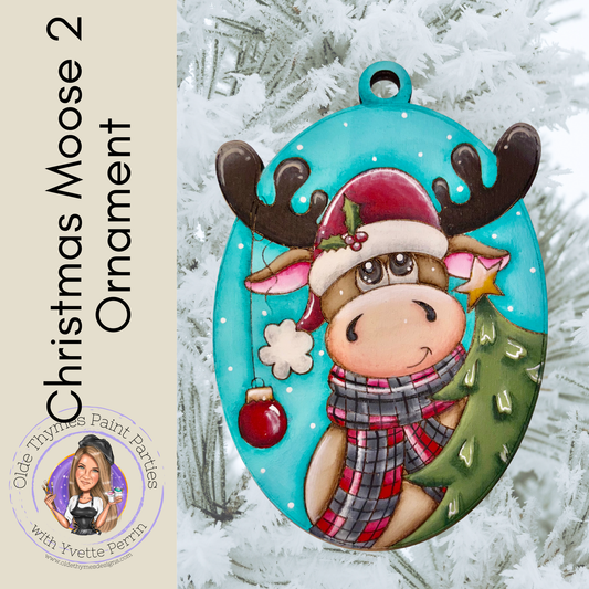 Christmas Moose 2 Ornament Blank