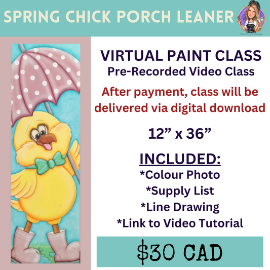 Spring Chick Porch Leaner Virtual Paint Class